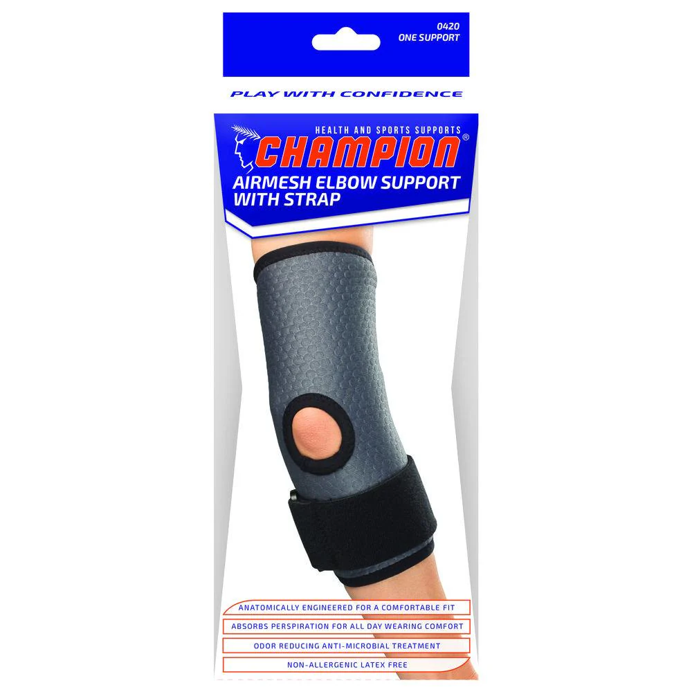 EA/1 ELBOW SLEEVE WITH STRAP CHARCOAL SMALL