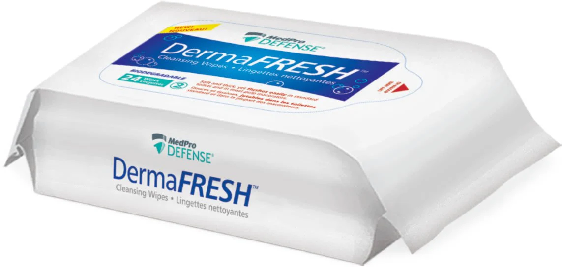(CS/24) PK/24  DERMAFRESH FLUSHABLE WIPES (9" X 12")