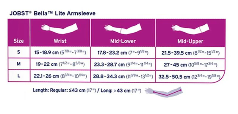 EA/1 JOBST BELLA LITE READY-TO-WEAR  ARM SLEEVE W/SIL DOT BAND, 15-20MMHG, MD, LONG, BEIGE - Image 5