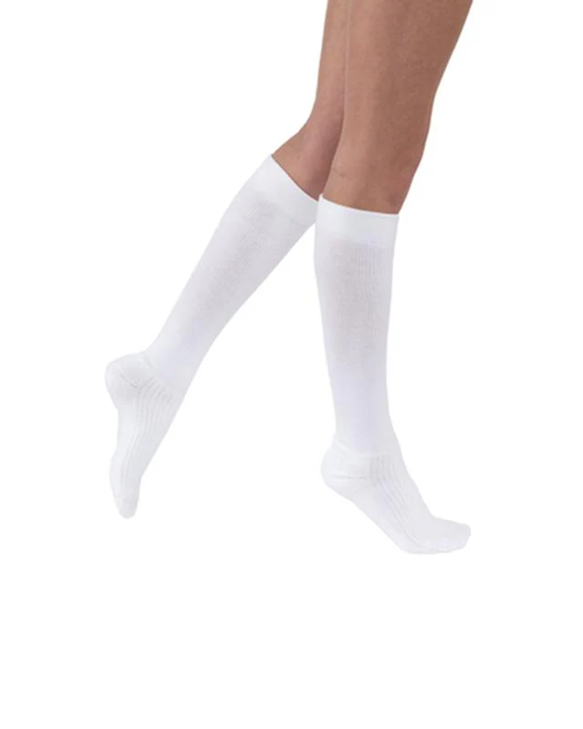 PR/1 JOBST ACTIVEWEAR UNISEX, KNEE HIGH, 20-30MMHG, MD, WHITE, CLOSED TOE