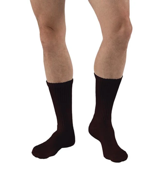 PR/1 JOBST SENSIFOOT DIABETIC SOCK, CREW, 8-15 MMHG, SM, BROWN, CLOSED TOE