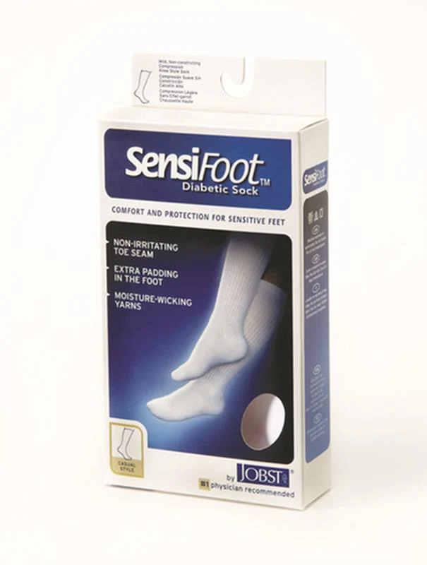 PR/1 JOBST SENSIFOOT DIABETIC SOCK, CREW, 8-15 MMHG, XL, BROWN, CLOSED TOE - Image 3