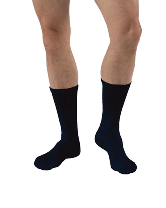 PR/1 JOBST SENSIFOOT DIABETIC SOCK, CREW, 8-15 MMHG, MD, NAVY, CLOSED TOE