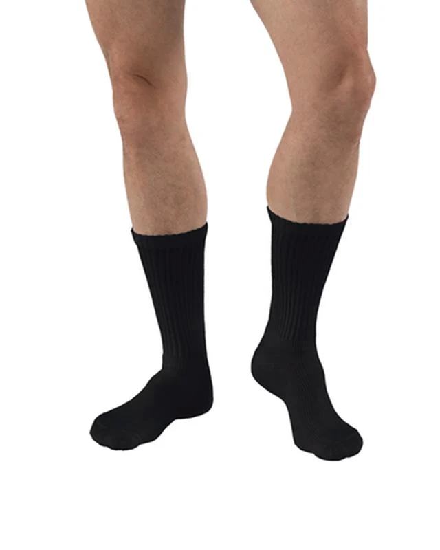 PR/1 JOBST SENSIFOOT DIABETIC SOCK, CREW, 8-15 MMHG, SM, BLACK, CLOSED TOE