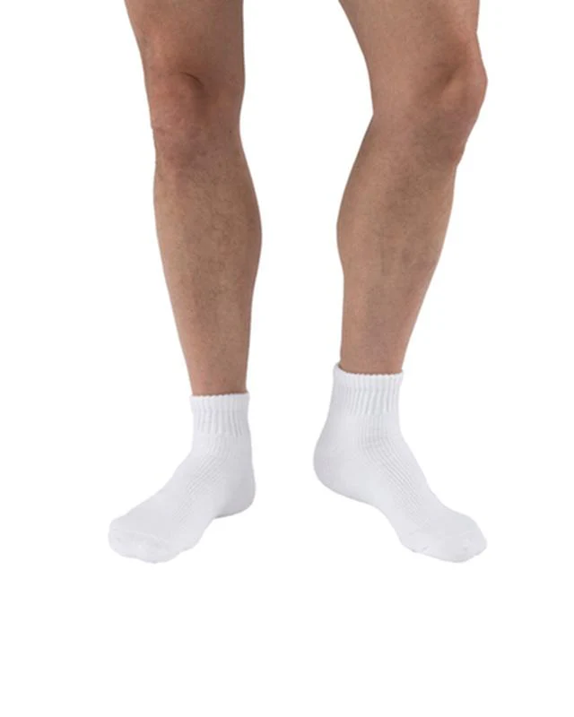 PR/1 JOBST SENSIFOOT DIABETIC SOCK, MINI CREW, 8-15 MMHG, XL, WHITE, CLOSED TOE