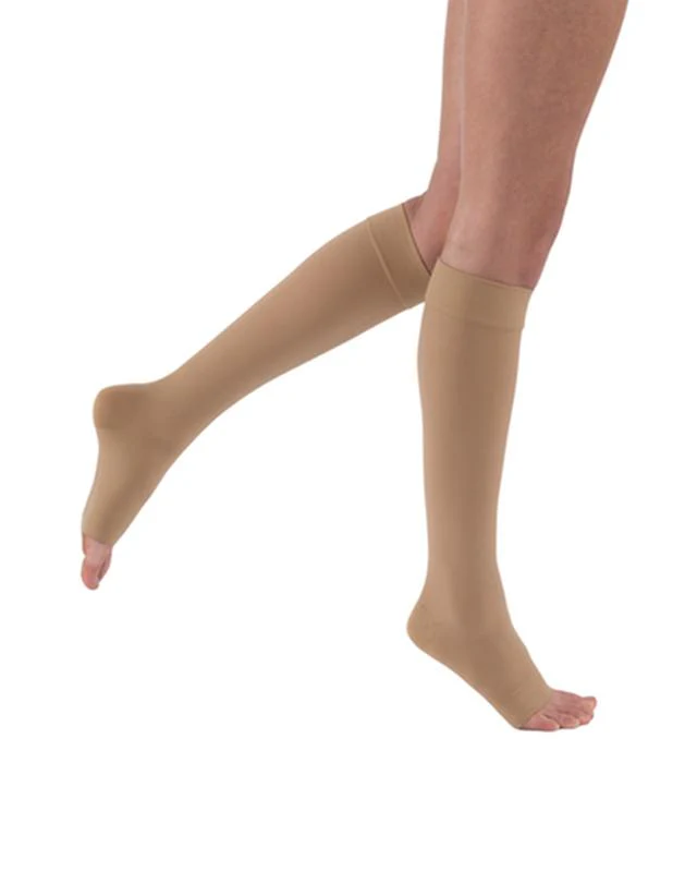 PR/1  JOBST MEDICAL LEG WEAR, UNISEX, KNEE HIGH, 30-40MMHG, LG, BEIGE, OPEN TOE