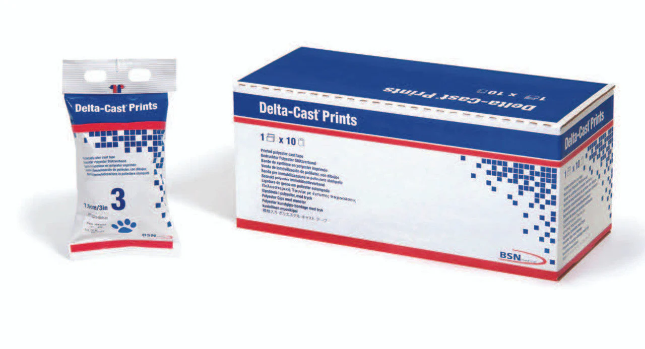 BX/10 DELTA-CAST PRINTS, POLYESTER PRINTED CAST TAPE, 5CM X 3.6CM, DINOSAURS