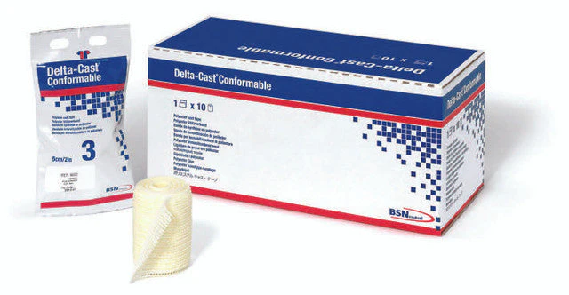BX/10 DELTA-CAST CONFORMABLE POLYESTER CAST TAPE 7.5CM X 3.6M, BLACK