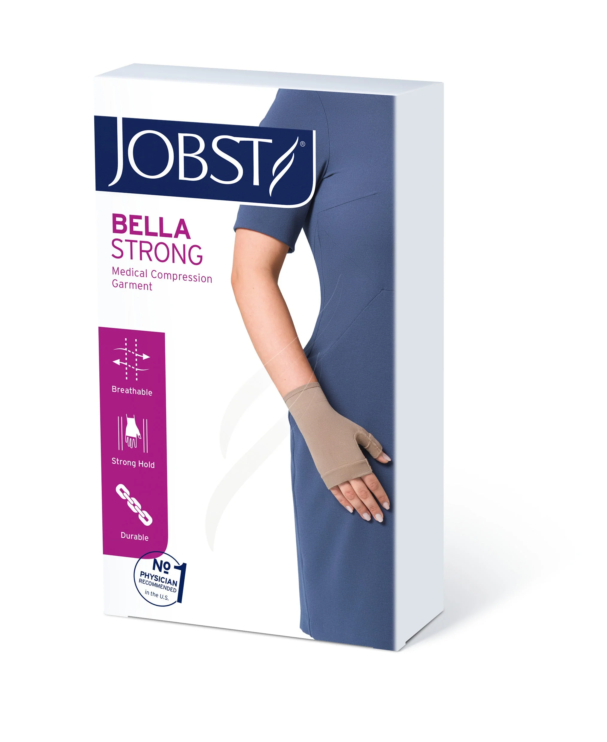 EA/1 JOBST BELLA STRONG READY-TO-WEAR GAUNTLET, 20-30MMHG, 8 REGULAR, NATURAL