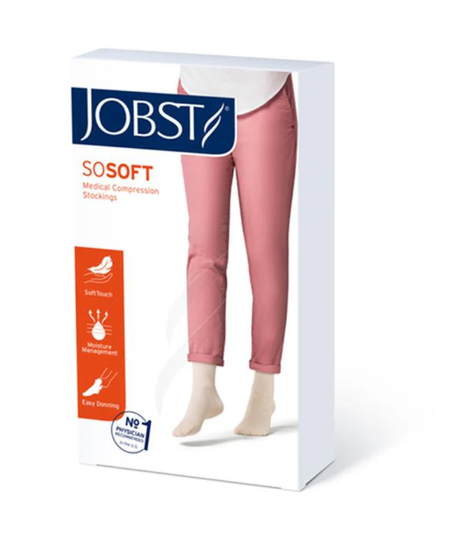 PR/1 JOBST SOSOFT WOMEN, KNEE HIGH, 30-40MMHG, XL, RIBBED SAND, CLOSED TOE - Image 2