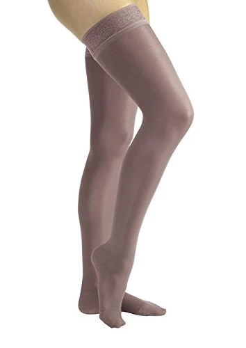 PR/1 JOBST ULTRASHEER WOMEN, THIGH HIGH W/SIL LACE BAND, 15-20MMHG, XL, ANTHRACITE, CLOSED TOE