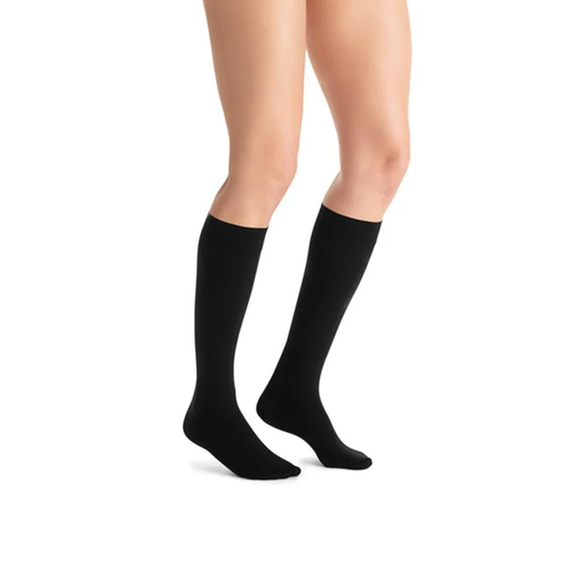 PR/1 JOBST OPAQUE WOMEN, KNEE HIGH PETITE, 15-20MMHG, XL, CLASSIC BLACK, OPEN TOE