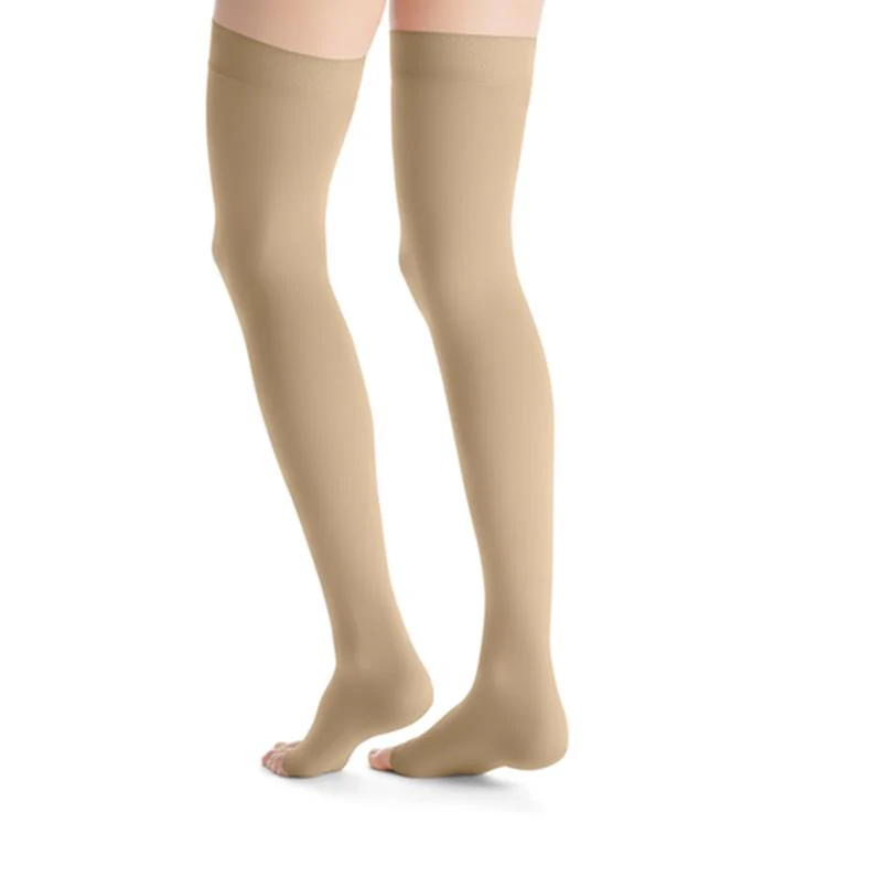 PR/1 JOBST OPAQUE WOMEN, THIGH HIGH PETITE W/SIL DOT BAND, 15-20MMHG, XL, NATURAL, OPEN TOE - Image 2