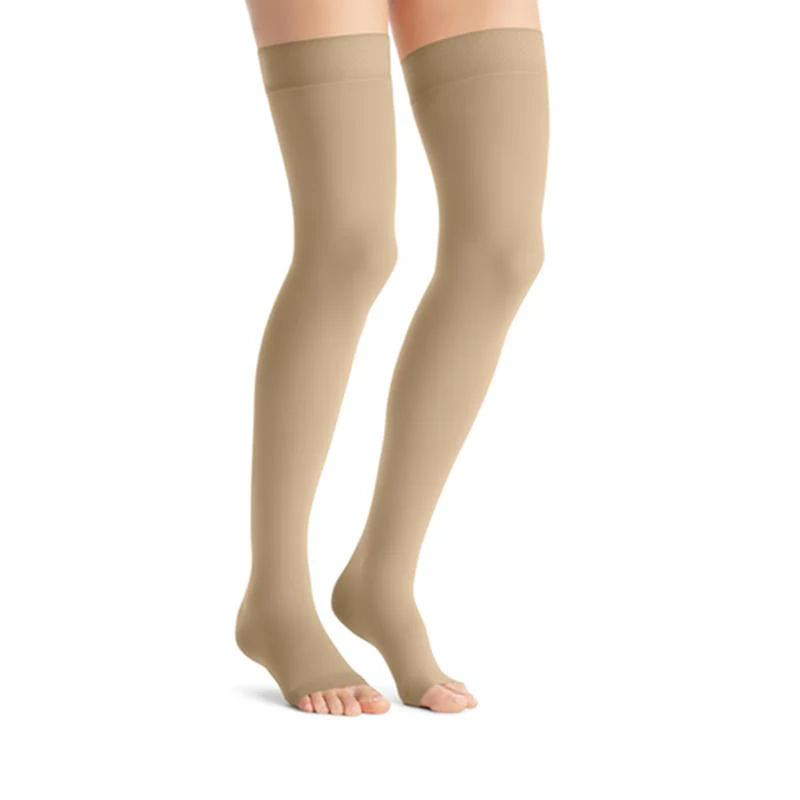 PR/1 JOBST OPAQUE WOMEN, THIGH HIGH W/SIL DOT BAND, 20-30MMHG, XL, NATURAL, OPEN TOE