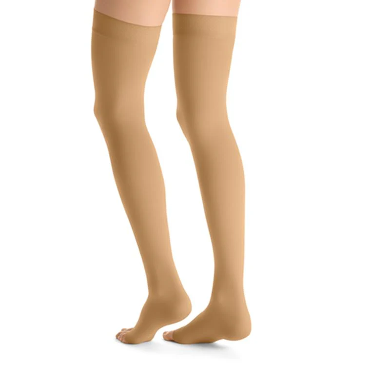 PR/1 JOBST OPAQUE WOMEN, THIGH HIGH W/SIL DOT BAND, 30-40MMHG, LG, HONEY, OPEN TOE - Image 2