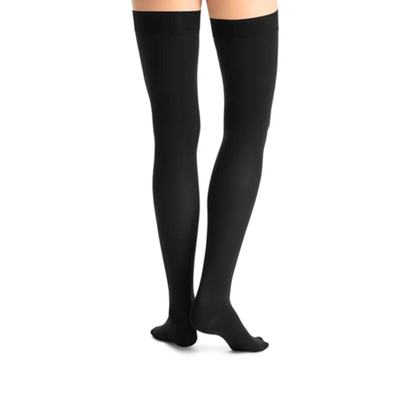 PR/1 JOBST OPAQUE WOMEN, THIGH HIGH W/SIL DOT BAND, 30-40MMHG, XL, CLASSIC BLACK, CLOSED TOE - Image 2