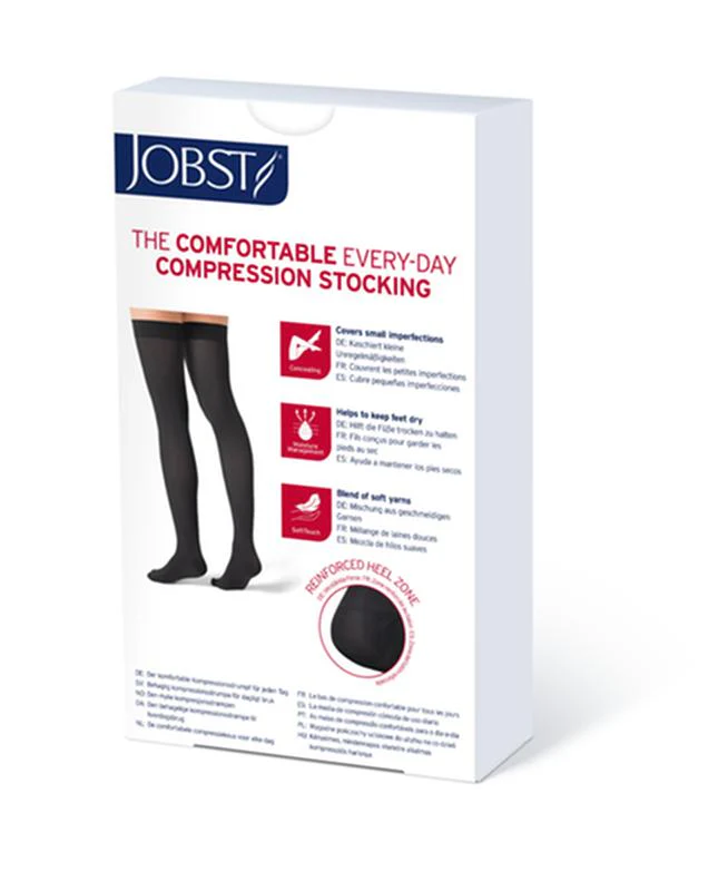 PR/1 JOBST OPAQUE WOMEN, THIGH HIGH PETITE W/SIL DOT BAND, 30-40MMHG, XL, NATURAL, CLOSED TOE - Image 4