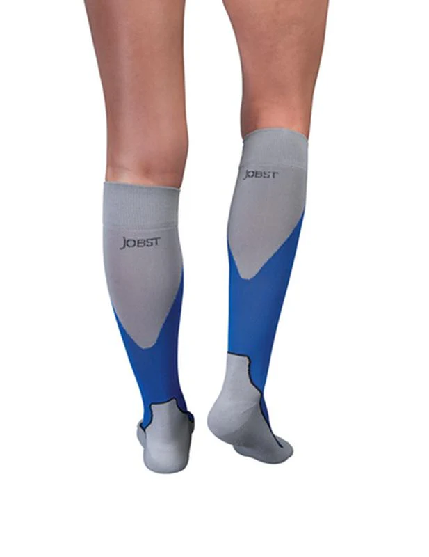 PR/1 JOBST SPORT STOCKING UNISEX, 15-20MMHG, LG, ROYAL BLUE/GREY , CLOSED TOE - Image 2