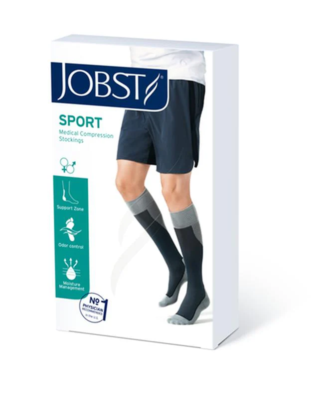 PR/1 JOBST SPORT STOCKING UNISEX, 15-20MMHG, LG, ROYAL BLUE/GREY , CLOSED TOE - Image 3