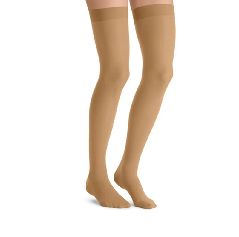 PR/1 JOBST ULTRASHEER WOMEN, THIGH HIGH W/SIL DOT BAND, 15-20MMHG, MD, SUNTAN, CLOSED TOE - Image 2