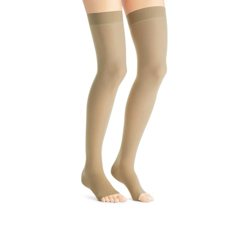 PR/1 JOBST ULTRASHEER WOMEN, THIGH HIGH W/SIL DOT BAND, 15-20MMHG, XL, NATURAL, OPEN TOE - Image 2