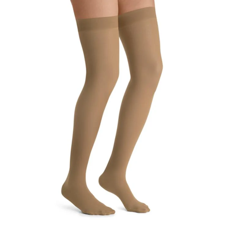 PR/1 JOBST ULTRASHEER WOMEN, THIGH HIGH W/SIL DOT BAND, 15-20MMHG, XL, SUN BRONZE, CLOSED TOE - Image 2