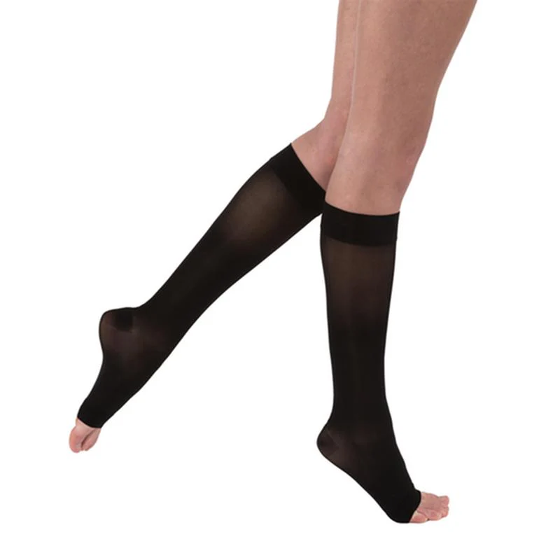 PR/1 JOBST ULTRASHEER WOMEN, KNEE HIGH PETITE, 20-30MMHG, LG, CLASSIC BLACK, OPEN TOE