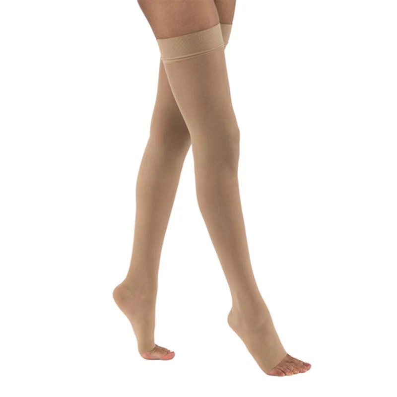 PR/1 JOBST ULTRASHEER WOMEN, THIGH HIGH W/SIL DOT BAND, 30-40MMHG, LG, NATURAL, OPEN TOE