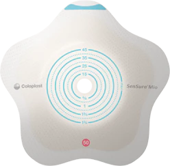 SenSura® Mio Click Skin Barrier, Concave, Cut-to-Fit Stoma Opening 1-3/8" - 1-3/4" (35mm - 45mm), Flange 2" (50mm) - Box of 5