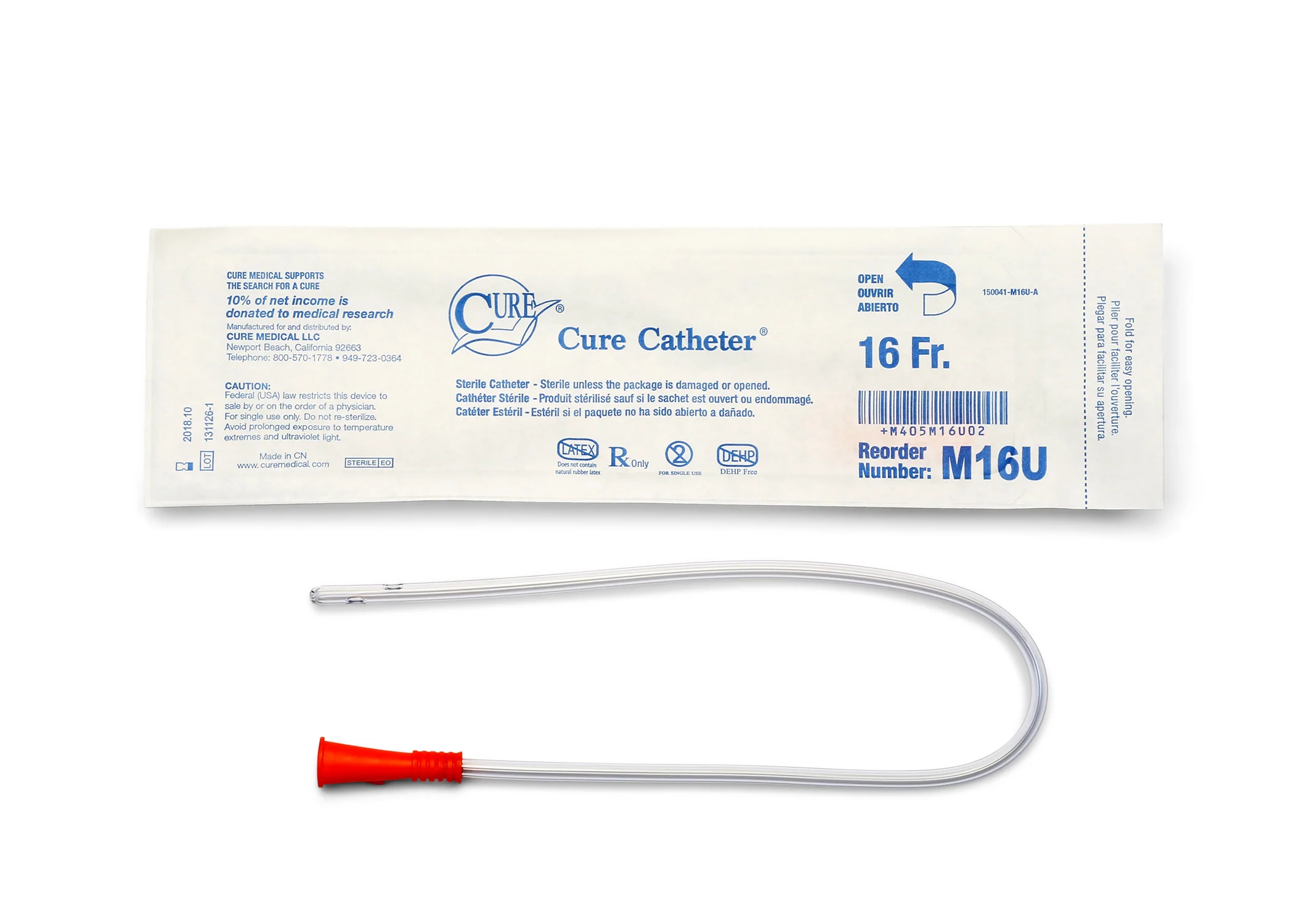 Cure Catheter™ Pocket Uncoated Intermittent Urinary Catheter for Males - Box of 30 - Image 5