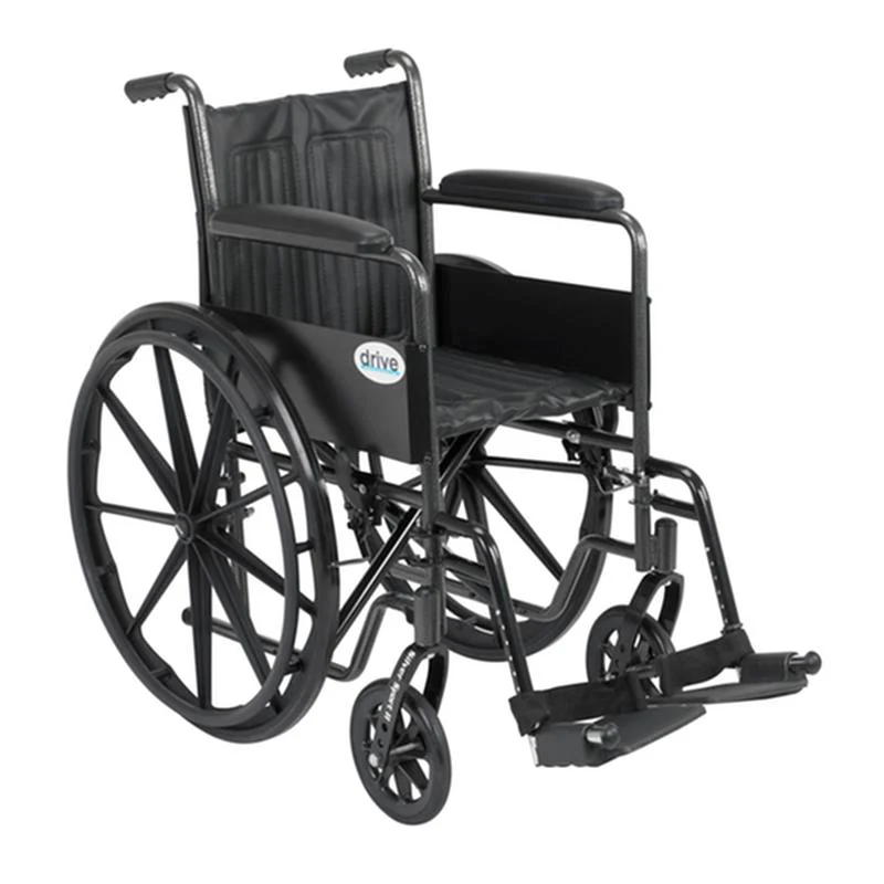 Silver Sport 2 Wheelchair, Non Removable Fixed Arms, Swing away Footrests, 18" Seat - 1 Each