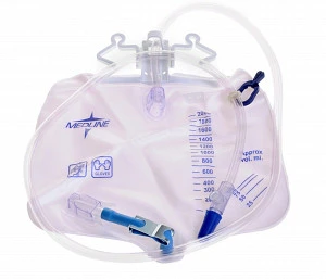 Medline Urinary Drainage Bag with anti reflux tower, 2000ml - 1 Each