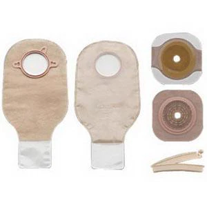 New Image Two-Piece Drainable Ostomy Kit, Cut-to-Fit Stoma up to 3-1/2" (89mm), Flange 4" (102mm), Non-Sterile,  Clamp Closure - Box of 5