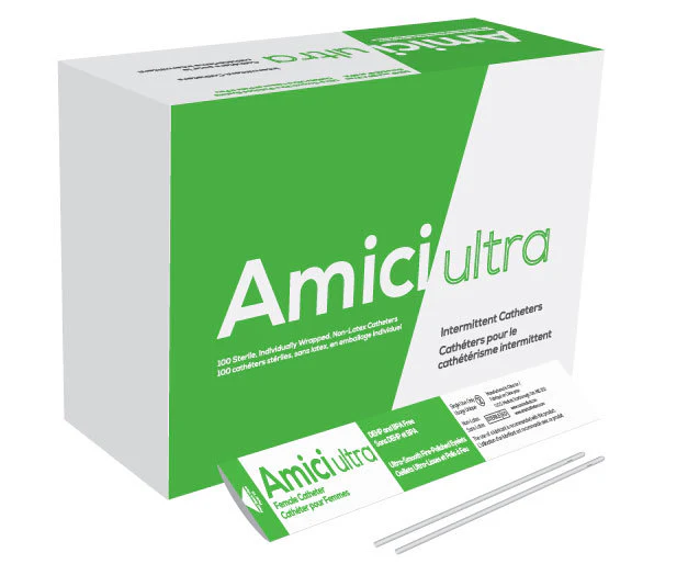 BX/100 AMICI ULTRA FEMALE INTERMITTENT CATHETERS, SIZE 8FR 7IN.