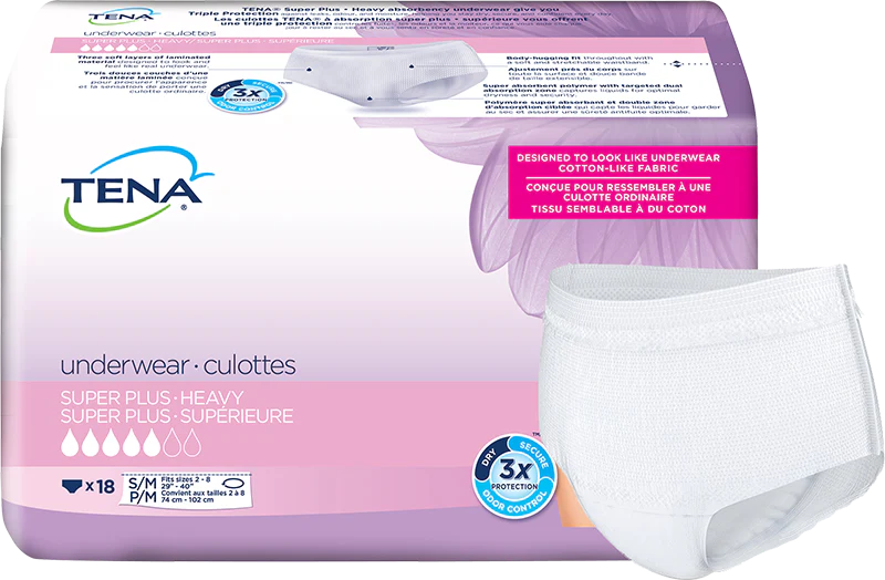 TENA® Women™ Super Plus Heavy Protective Incontinence Underwear, Super Absorbency, Small/Medium