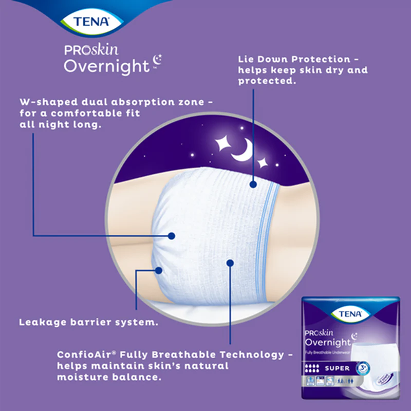 TENA® Overnight™ Super Protective Incontinence Underwear, Overnight Absorbency, Large - Image 4