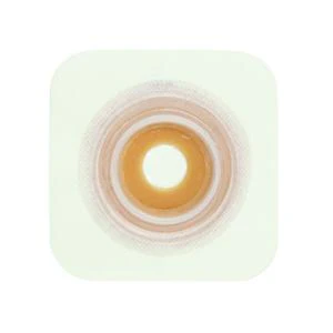 Natura® Flexible Stomahesive® Skin Barrier, 5" x 5" (12.5cm x 12.5cm) Tan, Pre-Cut Stoma Opening 1-1/2" (38mm), Flange 2-1/4" (57mm) - Box of 10
