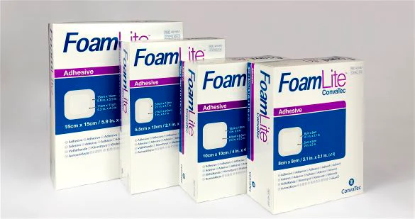 BX/10 CONVATEC FOAM LITE DRESSING, 10CM X 10CM.