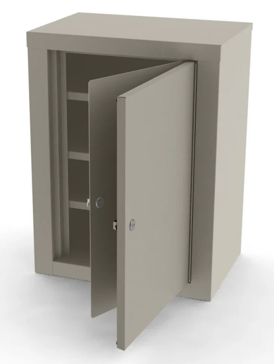 1/EA NARCOTIC LOCKER, DOUBLE DOOR,LOCK ON EACH DOOR,3 X ADJUSTABLE SHELVES, STEEL,COLOUR: ONYX
